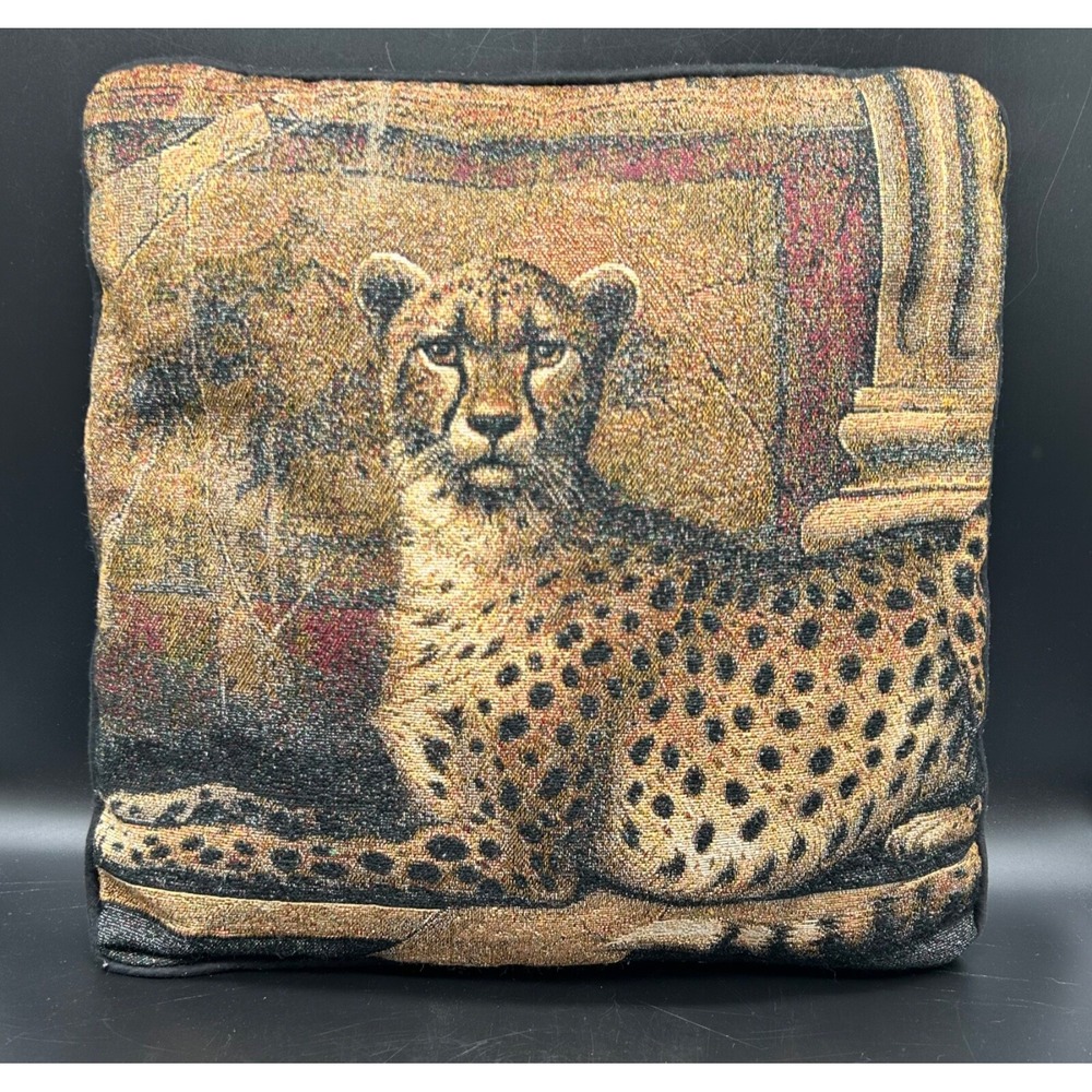 Mohawk Home Tapestry Dbl Sided‎ Cheetah Leopard Safari Africa Throw Pillow 18x18